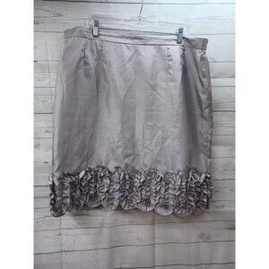 Gray Skirt Plus Sz Metallic Pencil Skirt Lined Hem Applique Sz 18W